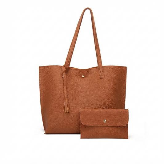 Sac Fourre-Tout Femme en Cuir Végétalien – Pochette Offerte