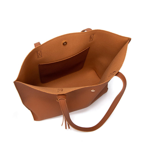 Sac Fourre-Tout Femme en Cuir Végétalien – Pochette Offerte